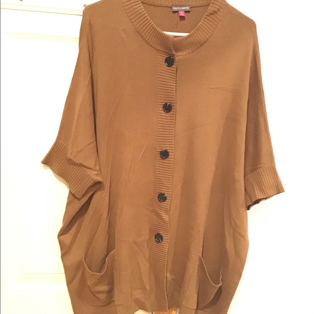 Vince Camuto Short Sleeve Cape Sweater
